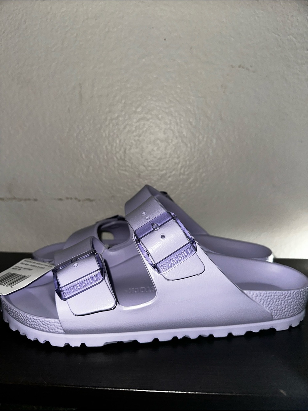 Birkenstock Arizona EVA Stealth Buckle Sandals in Purple Fog Size 38/7-7.5 NEW